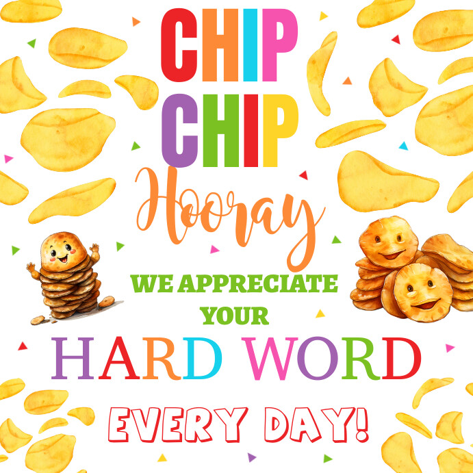 Chip Chip Hooray Tag, Teacher Appreciation Ta Template | PosterMyWall chip-chip-hooray-tag-teacher-appreciation-ta-template-postermywall