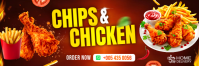 Red Fast Food Promotion แบนเนอร์ 2' × 6' Template