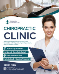 Chiropractic Clinic Poster Template – Back & Spine Pain Relief Flyer Instagram Portrait