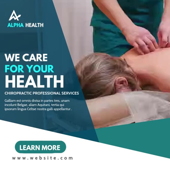 chiropractic health services video advertisem Wpis na Instagrama template