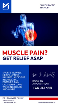 Professional Chiropractic Clinic Muscle Pain Relief Instagram Story template