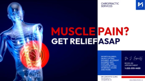 Muscle Pain Relief Chiropractic Video Ad for Clinics Digitalt display (16:9) template