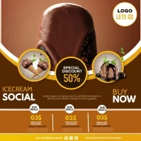 Choclate icecream, ice-cream social event Vierkant (1:1) template
