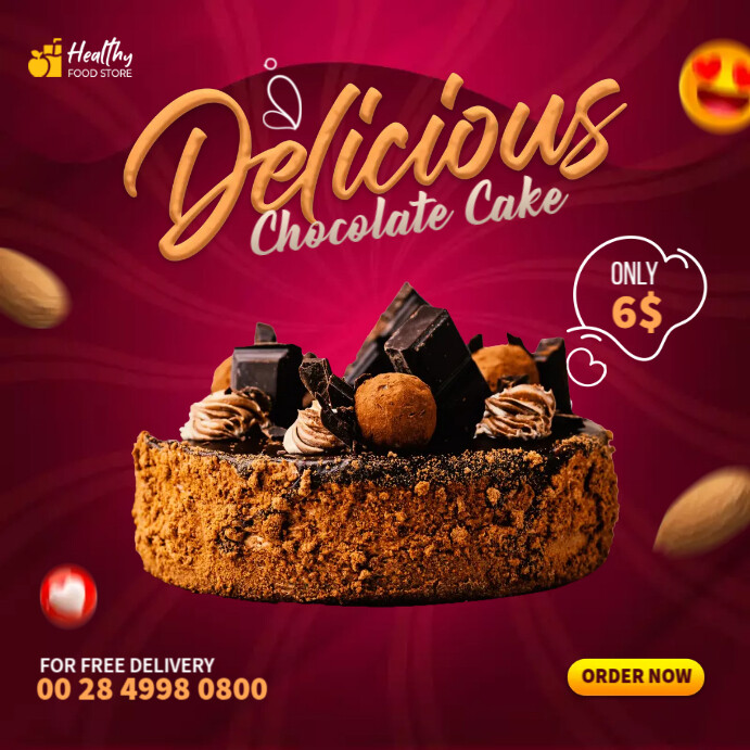Chocolate Cake Ads Template | PosterMyWall
