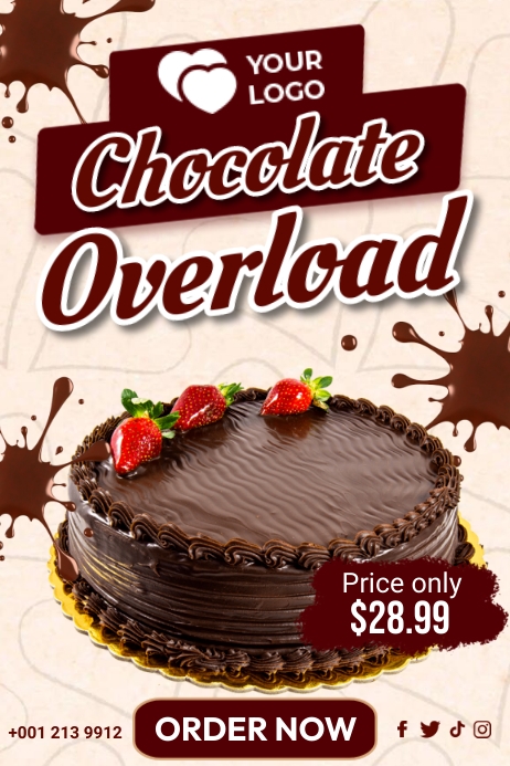 Chocolate Cake Poster Ads Template | PosterMyWall