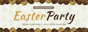 Chocolate Easter Party Invitation Banner Facebook Cover Photo template