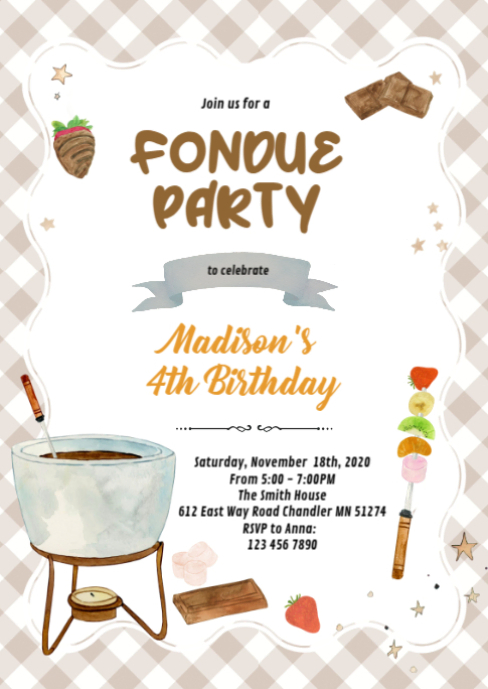 Chocolate Fondue Invitation Template | PosterMyWall