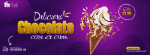 Chocolate Ice Cream Couverture Facebook template