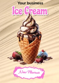 Chocolate Ice Cream Flyer A6 template