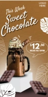Chocolate Ice Cream Poster Roll Up Banner 3' × 6' template