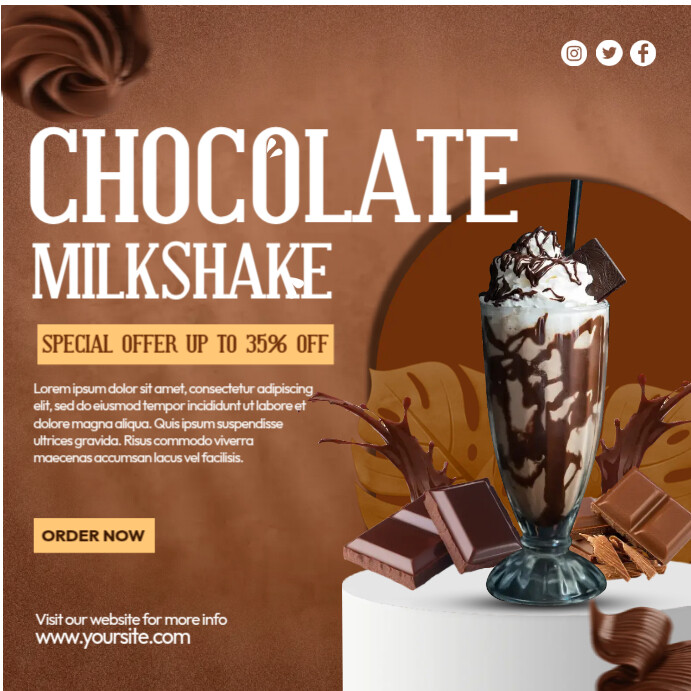 Chocolate Milkshake Ads Template | PosterMyWall