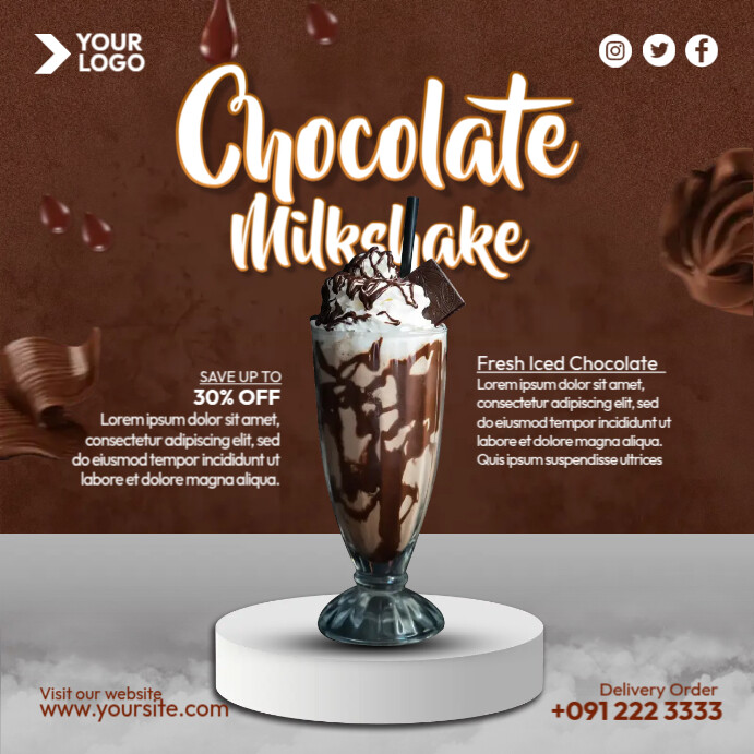Chocolate Milkshake Flyer Template | PosterMyWall