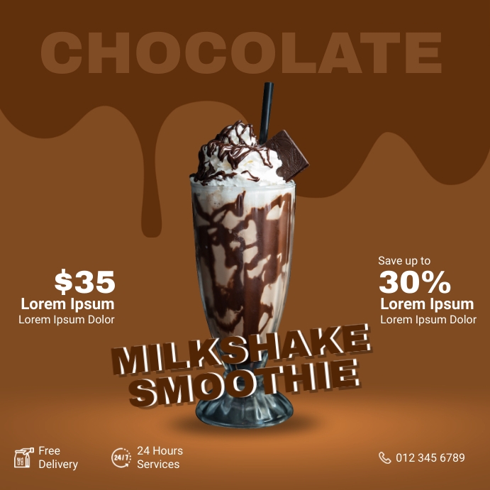Chocolate Milkshake Smoothie Template | PosterMyWall