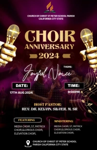 Choir anniversary invitation template design Tabloid