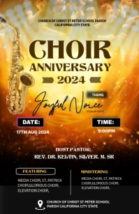 Choir anniversary invitation template design Tabloid