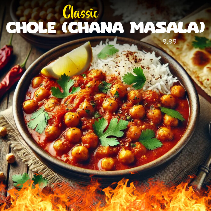Chole Instagram Ad Chana Masala Flyer Sale Ad template