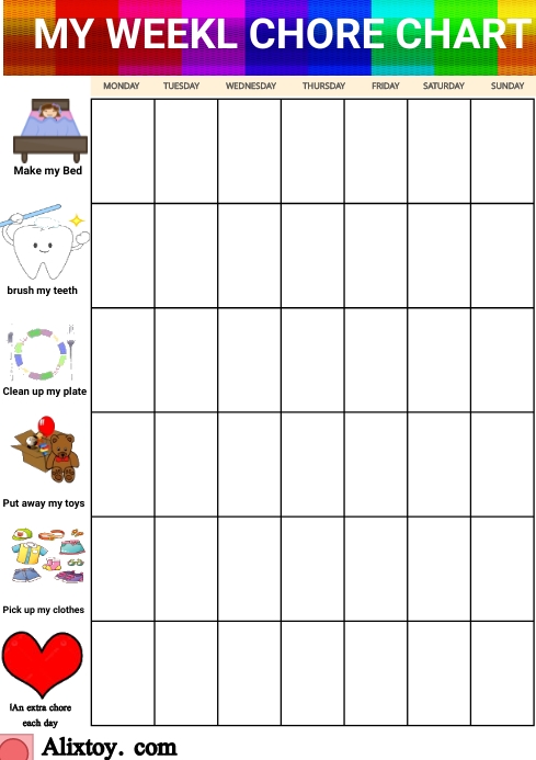 Chore chart Template | PosterMyWall