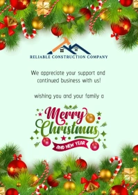 CHRISMAS END YEAR SEASON GREETINGS FLYER A5 template