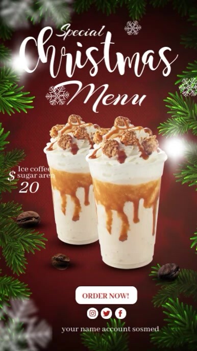 Chrismtas Smoothie Menu Instagram Story template