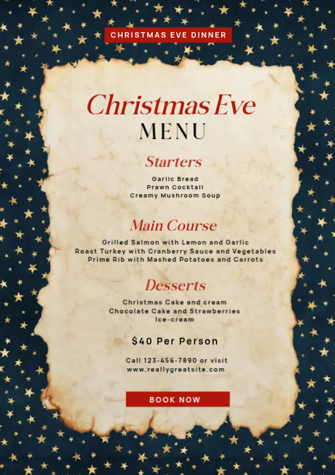 Christ Eve Menu Template PosterMyWall