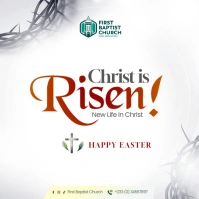 Christ is Risen Church Easter Poster โพสต์บน Instagram template