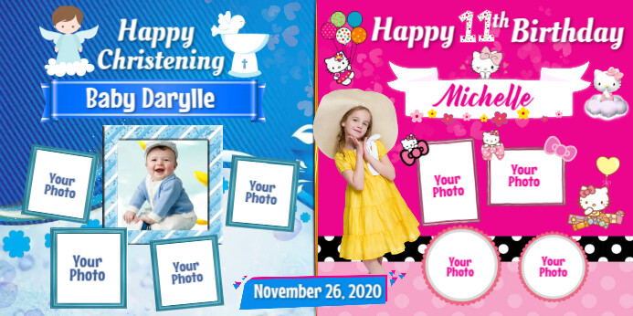Christening & Birthday Rollbanner 3 stopy × 6 stóp template