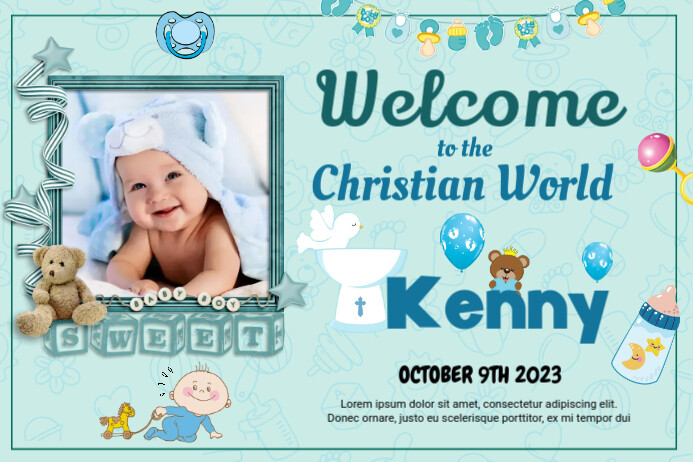 Christening Banner Template | PosterMyWall christening-banner-template-postermywall
