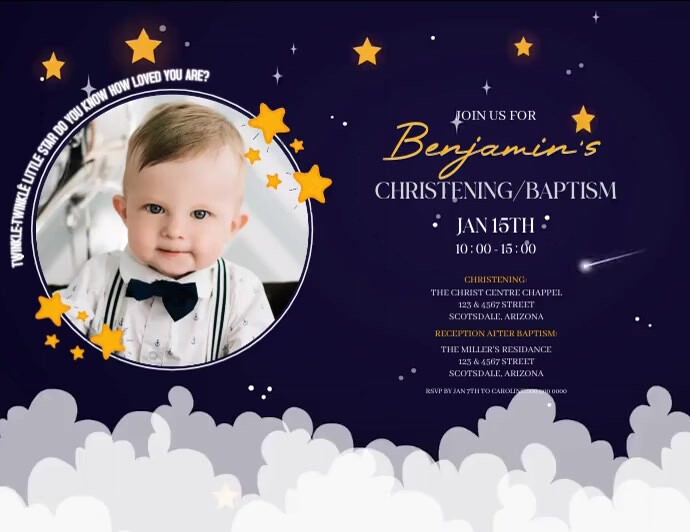 CHRISTENING BAPTISM INVITATION TEMPLATE Pamflet (Letter AS)