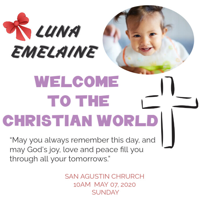 Christening/ baptism post Template PosterMyWall