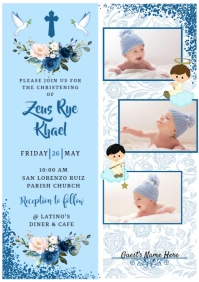 Christening Invitation Card A4 template