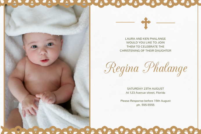 Christening Invitation Card Template โปสเตอร์