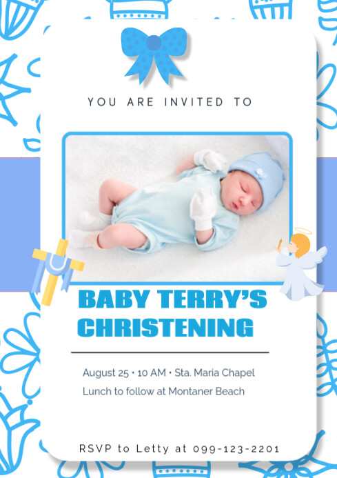 Christening Invitation A4 template