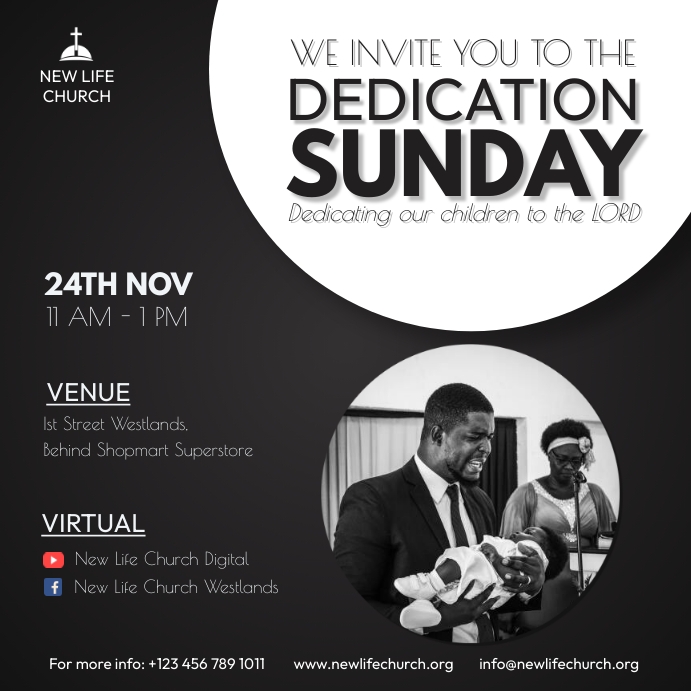 Christian Church Dedication Service Template | PosterMyWall