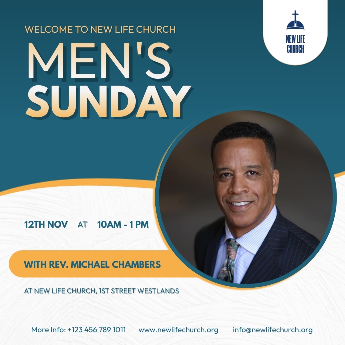 Christian Men's church conference Wpis na Instagrama template