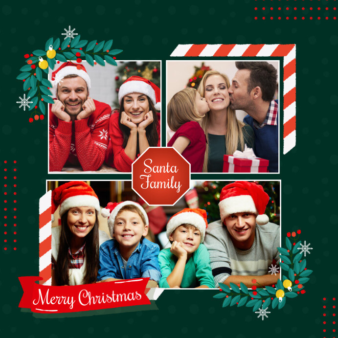 Christmas, Christmas collage, family collage Publicación de Instagram template