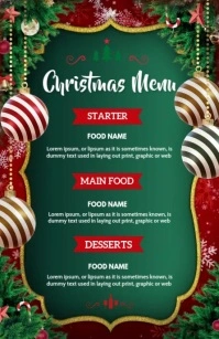 Christmas, Christmas menu Half Page Wide template