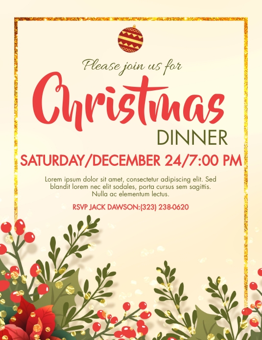 Christmas Dinner Template PosterMyWall Christmas Dinner Template PosterMyWall