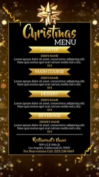 Christmas, Menu Digitalt display (9:16) template