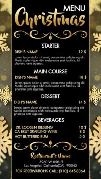 Christmas, Menu Digital Display (9:16) template