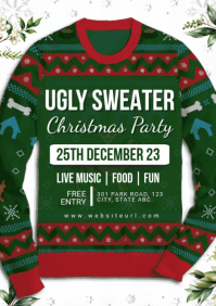 Christmas, ugly sweater A5 template