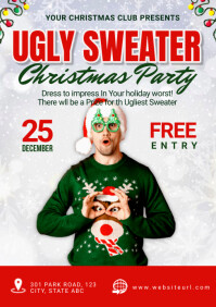 Christmas, ugly sweater A5 template