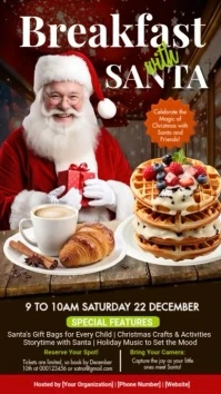 Christmas,breakfast with santa,event História do Instagram template