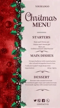 Christmas,Christmas menu Digital Display (9:16) template