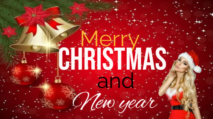 christmas, christmas carol sunday service, merry christmas, sunday service and xmas party with dj sa Ekran reklamowy (16:9) template