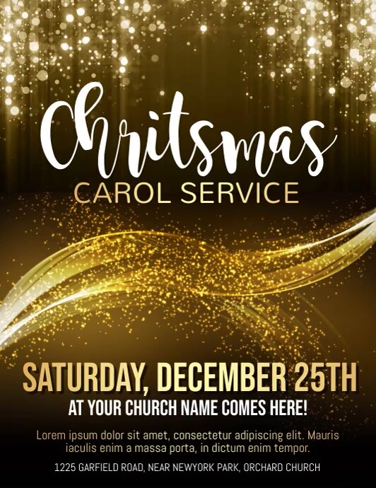 christmas, christmas church service, church Flyer (US Letter) template