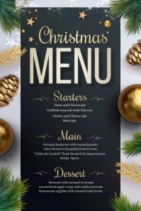 Christmas, Christmas menu Poster template