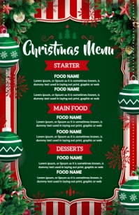 Christmas, Christmas menu Half Page Wide template