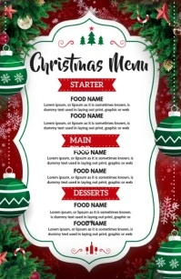Christmas, Christmas menu Half Page Wide template