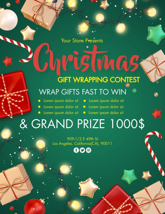 Christmas, Contest 传单(美国信函) template