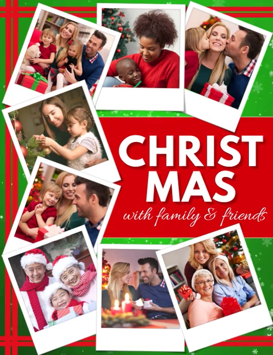 Christmas, Family Collage Flyer (US Letter) template